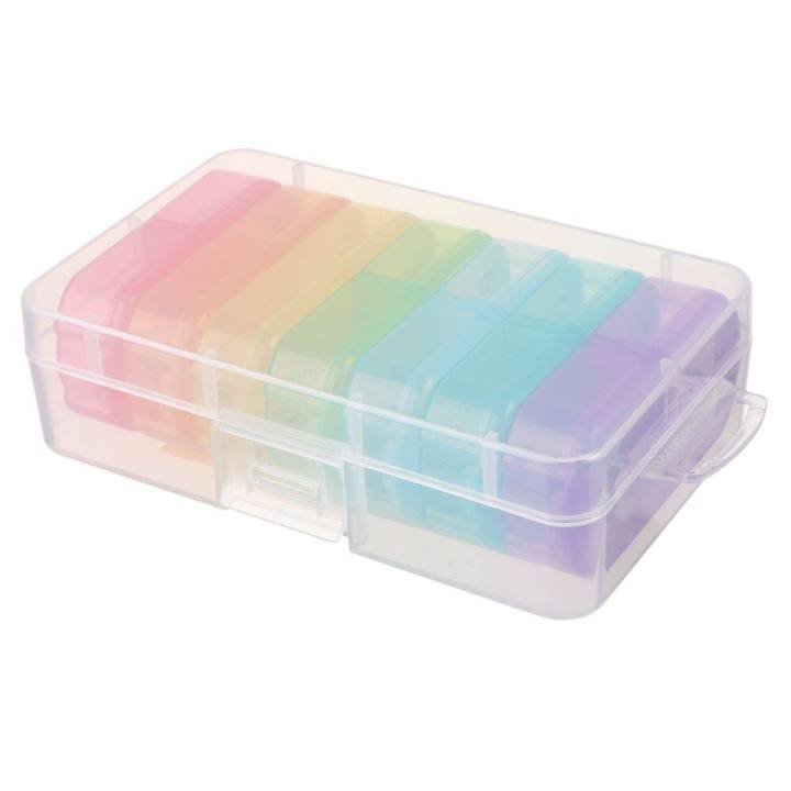 HOME Portable Rainbow Color Morning and Night 7 Days AM PM Dispenser