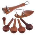 A Natural Jujube wood 4/4 violin Parts accessories Set of Fine-Tuning, Chinrest Chin Rest, Strings, Tail Nail, Tail Rope, Screw, Drawplates, Knob. 