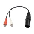 ARELENE XLR To RCA Y Splitter Cable 3 Pin XLR Male To 2RCA Female Amplifier Mixing Plug AV Cable XLR To Dual RCA Cable 20Cm. 