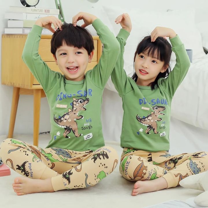 Baby Boys Girls Pajamas New Autumn Long Sleeves Children's Clothing Sleepwear Cotton Pyjamas Sets For Kids 4 6 8 10 12 14 Years