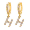 European and American gold-plated 26 letter zircon earrings, high-end niche earrings, delicate ear clips, temperament, earrings, earrings earrings wholesale. 