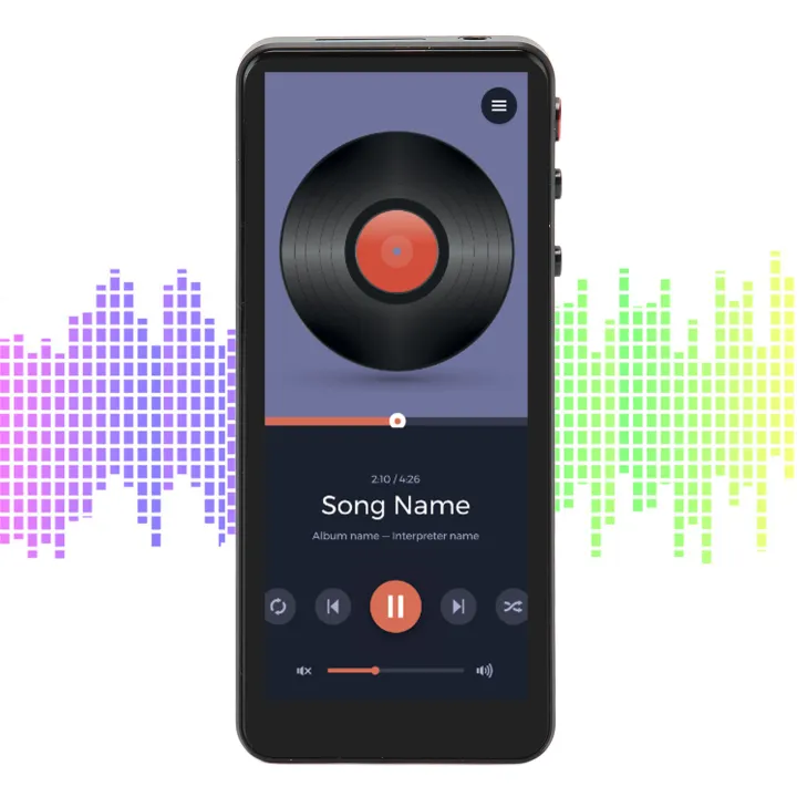 Portable MP4 Player For Android 4 Inch Full Touch Screen HD Noise Reduction 8 Core Bluetooth 5.0 WiFi MP4 Player With 64GB