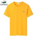 CARTELO Brand Clothing Men's T-Shirts Summer New Short Sleeve Authentic Embroidered Cotton Round Neck Casual Bottoming Shirt.