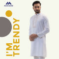 Semi Fit Casual Eid Special Panjabi- White. 