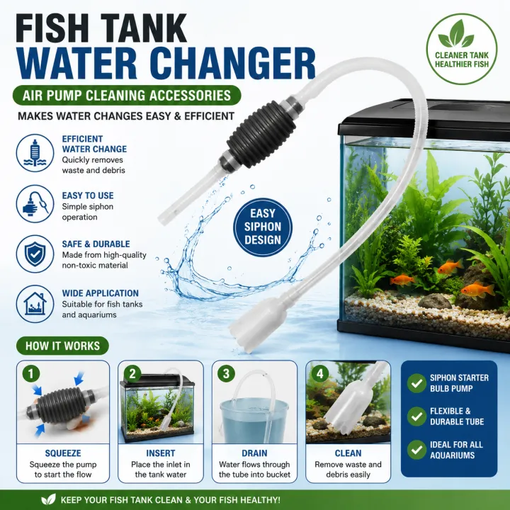 Fish Tank Water Changer Air Pump Cleaning Accessories