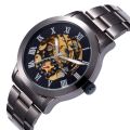 ebay Shenhua men's fashion casual classic tungsten steel hollow automatic mechanical watch wholesale. 