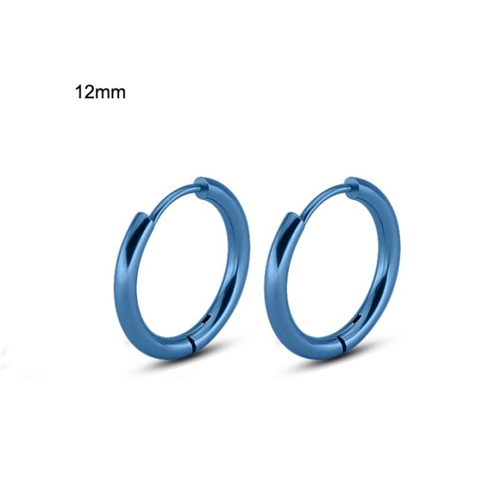 【DM bag factory Store】Innopes 1Pair Earring Steel Stainless Steel Circle Hoop Earring for Women Men Ear Rings Huggie Earring 10-20mm