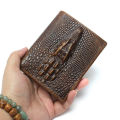 Alligator Pattern Slim Full Grain Leather Wallet for Men Crocodile Pattern Slim Wallet Men Short Men Wallets Credit Card Holders. 