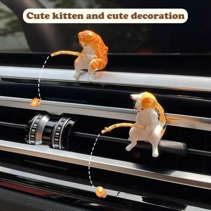 Fishing%20cat%20Car%20Interior%20Decoration%20Cute%20Resin%20With%20Pipe%20Glasses%20Auto%20Rearview%20Mirror%20Pendant%20Air%20outlet%20For%20Car%20Accessorie%20A9F6%20-%20Image%202