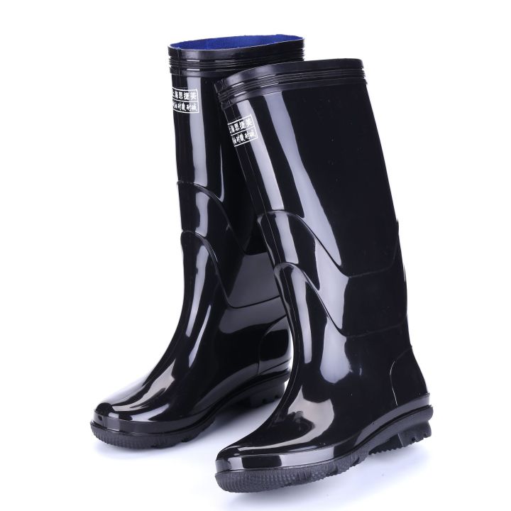 Solid%20color%20waterproof%20high%20barrel%20rain%20boots,%20labor%20protection%20men's%20water%20shoes,%20rubber%20and%20plastic%20rain%20boots,%20black%20rubber%20shoes,%20thickened%20wear-resistant%20water%20boots,%20construction%20shoes%20-%20Image%205
