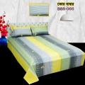 AC HOME TEX Cotton Fabric (সুতি কাপড়) Disital Printed 7 by 8 Feet Double King Size Bed Sheet With Two Matching Head Pillow Covers..