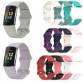 For Fitbit Charge 6 Solid Color Butterfly Buckle Silicone Watch Band L Size. 