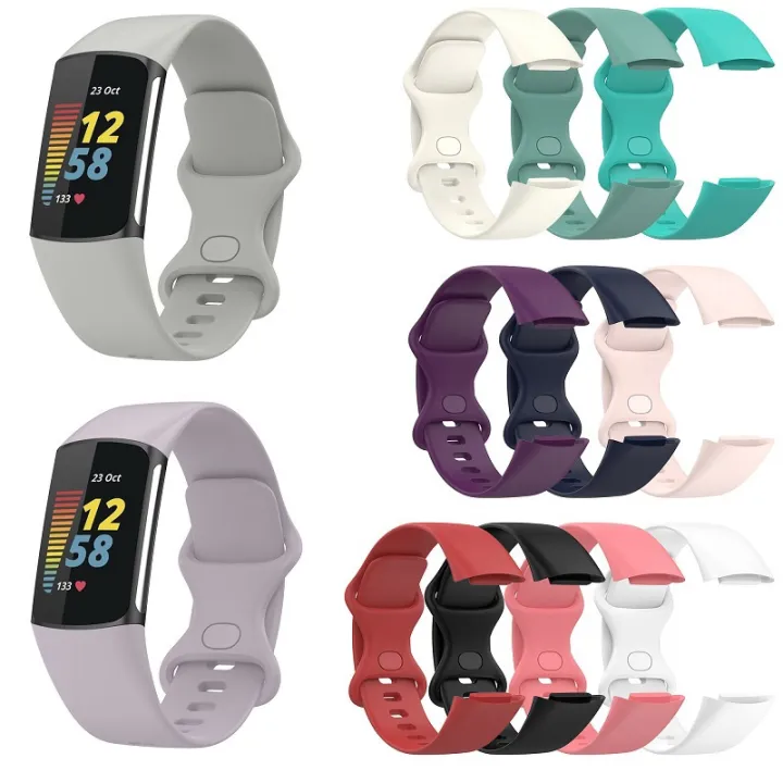 For%20Fitbit%20Charge%206%20Solid%20Color%20Butterfly%20Buckle%20Silicone%20Watch%20Band%20L%20Size%20-%20Image%206