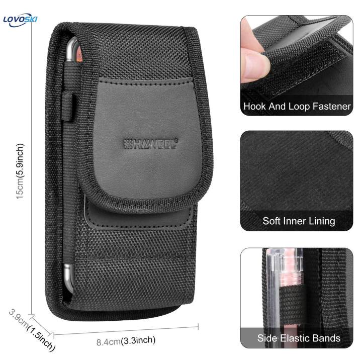 Cell%20Phone%20Nylon%20Protective%20Case%20Waist%20Bag%20Shockproof%20Outdoor%20Accessories%20Black%20-%20Image%204