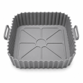 Reusable Silicone Air Fryer Liner with Handles Square Non-Stick Silicone Baking Tray, Heat Resistant Food Grade Silicone Basket Insert for Air Fryers, Oven, Microwave & Dishwasher Safe.