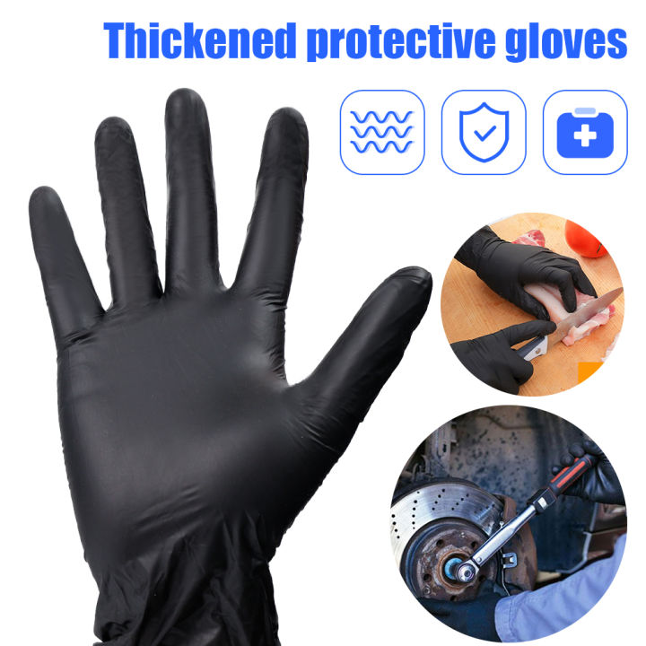 1/10/20/50PCS Disposable Black Nitrile Gloves For Household Cleaning