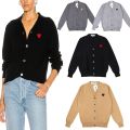 Women Cardigan Heart Eye Embroidered Cotton V-Neck Button Long Sleeve Spring Autumn Lady Casual Knit Sweater. 