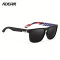 KDEAM Men's Classic Square Polarized Sunglasses, Outdoor Sports Fishing Driving, Electroplated Reflective Film, High-quality Metal Hinges, Metal 3D Logo, Ideal choice for Gifts. 