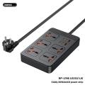 Remax RP-U195 Power Strip Adapter 2A+4C+5 Sockets 2500W+30W Wire Length 1.5m (EU Plug).