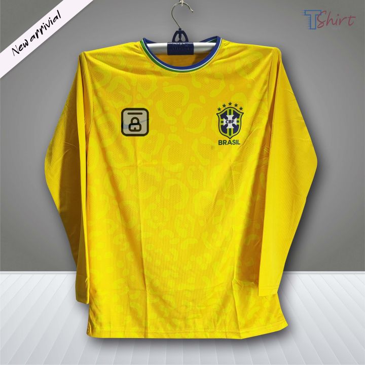 Brazil Full Sleeve Football Jersey For Men - Long Sleeve - Brazil Jersey 2025-26
