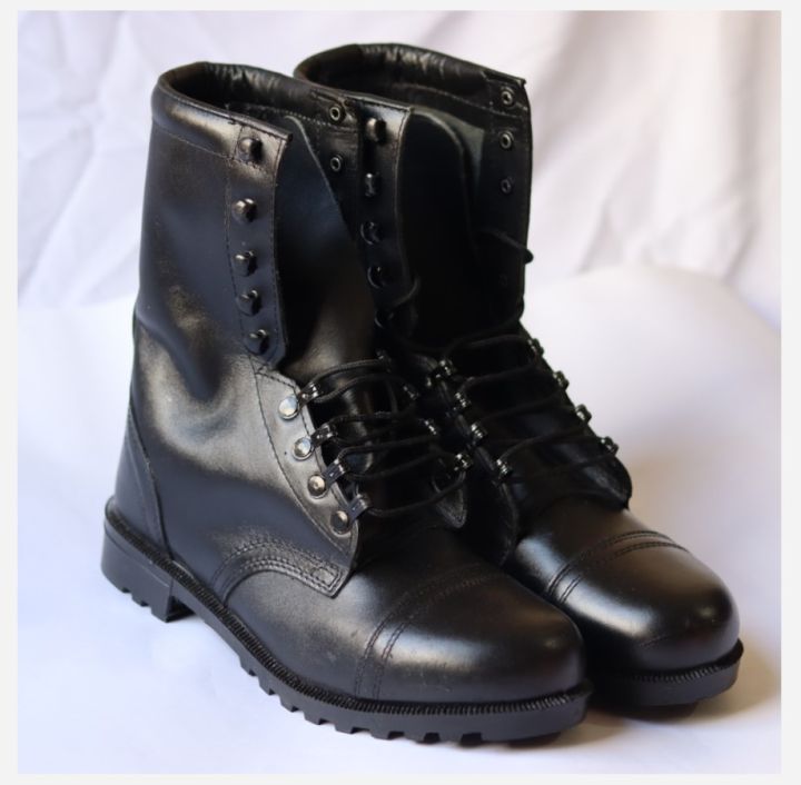 Safety Leather Long Drill Boot For Scout  Men- Hard sole hard leather Safety Military boots