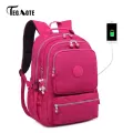 TEGAOTE Pencil Case Students Bolsa Famous Travel Nylon Backpacks School Monkey Bags For Girl Women Teenagers USB Charging 1808#. 