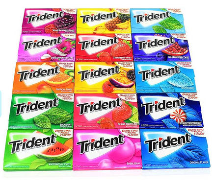 Trident Sugar Free Chewing Gum Variety Pack of 2  (Assorted Flavors)