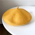 100% Wool Beret Hat Women Winter Thick Warm French Hat Girls Solid Color Autumn Berets Caps Hats For Women Flat Cap Felt Berets.