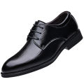 British Business Pointed Men's Leather Shoes Casual Trend Men's Shoes Formal Lace-up Korean Style Men's Wedding Shoes.