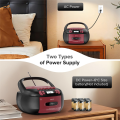 Portable CD Player Cassette CD Player AM FM Radio Bluetooth Speakers AUX USB MP3 Plays with Remote Control EU Plug.