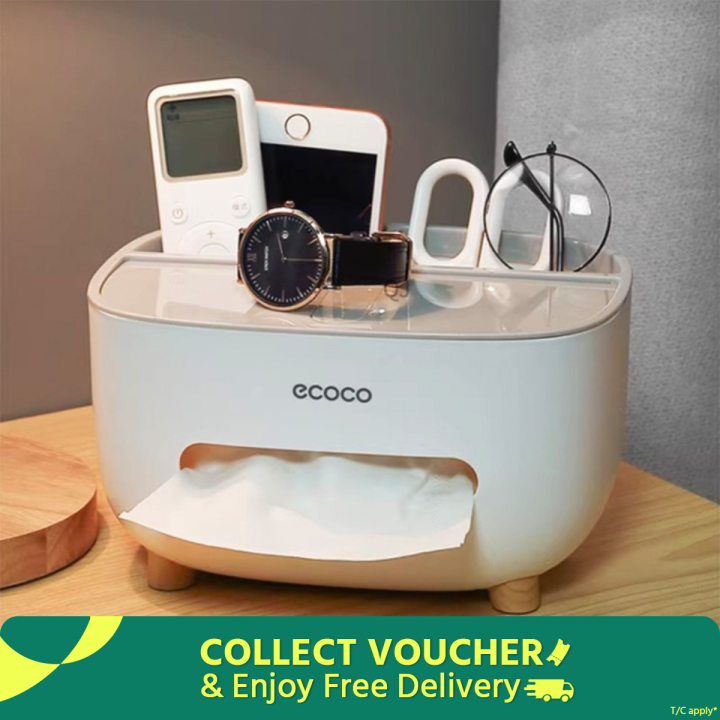VETCS%20Multifunction%20Rectangular%20Tissue%20Box%20Cover%20Holder%20with%20Storage%20Napkin%20Tissue%20Box%20Holder,Stationery%20Remote%20Control%20Organizer%20for%20Home,Office,Car,Pink,21%20*%2016cm-Sara%20Collection%20Zone%20-%20Image%202