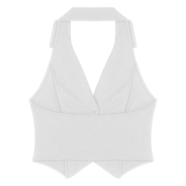 Women%20Notched%20Lapel%20Backless%20Button%20Down%20Suit%20Vest%20Solid%20Color%20Casual%20Waistcoat%20-%20Image%207