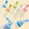 Silicone Baby Food Dispensing Spoon & Feeder, Travel Baby Training Bottle with Spoon Soft Head Baby Feeding Tools - kids.