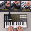WORLDE Panda MINI II Portable 25-Key USB MIDI Keyboard Controller with 8 RGB Backlit Trigger Pads 4 Assignable Control Knobs 4 Assignable Sliders.