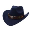 Western Men's Cowboy Hat for Women 2024 Winter Autumn Black Wide Brim Bull Head Cowboy Man Felt Hats Jazz Cowgirl Caps.