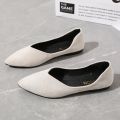 Light Loafers Ladies Knitted Fabric Ballet Flats Nubuck pointed-toe lightweight women shoes. 