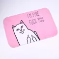 Cartoon Animal Cat Go Away Printing Doormat Flannel Home Decoration Non Slip Floor Mat Cat Door Mat Carpets. 