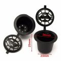 3PCS Reu  Coffee Capsules Cup With Spoon Brush Black Refillable Coffee Capsule Refilling Filter Coffeeware Gift. 