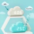 Kawaii Clocks Clouds Alarm Clock Voice Control Led Clock Bedside Snooze Electronic Clock Calendar Table Clock Digital Clock. 