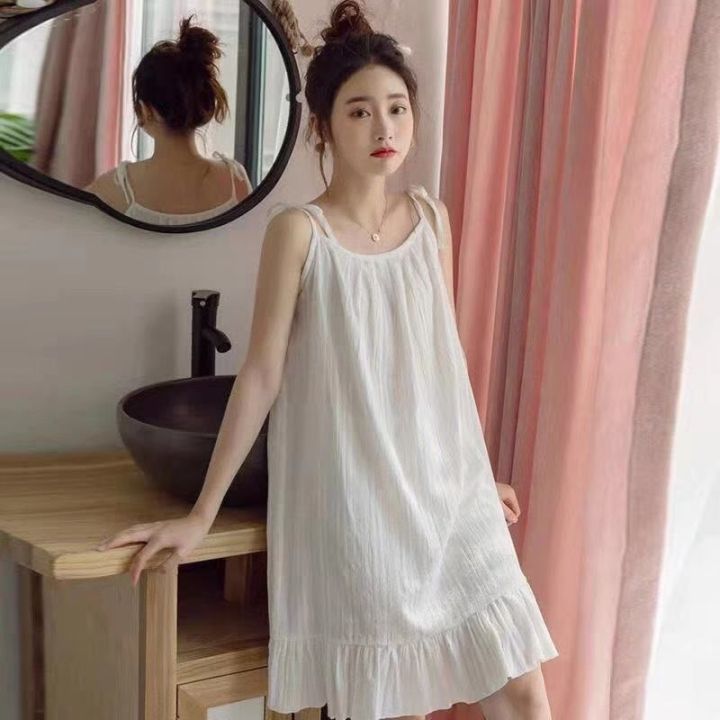 Mid-Length%20Spring%20and%20Summer%20Nightdress%20Women's%20Sling%20Jumpsuit%20Korean%20Style%20Spring,%20Summer,%20Autumn%20Season%20Cute%20Girl%20Pajamas%20Homewear%20-%20Image%208