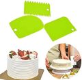 3Pcs Plastic Fondant Cake Cream Scraper Spatula Dough Cutter Kitchen Baking Tool. 