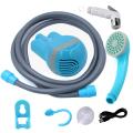 Portable Shower Outdoor/Indoor USB Charging Handheld Rechargeable Showerhead Pumps with 2 Nozzles for Camping Travel Car Wash Swimming Pool.