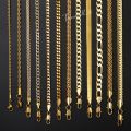 Necklace For Women Men Gold Color Figaro Rope Snake Curb Cuban Link Chain Mens Womens Fashion Jewelry 18-24 GNN2.