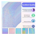 20 Sheets Holographic Stickers Paper Clear A4 Vinyl Sticker Paper Self-Adhesive Waterproof Transparent Film 11.7 x 8.3 Inches. 