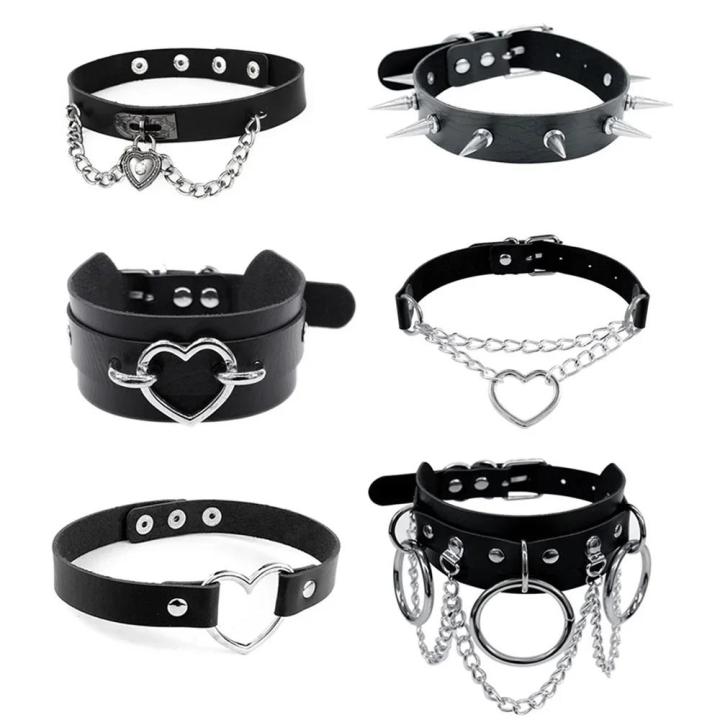 LEWECEEO Bow Choker Necklace - Handmade Leather Lolita Collar With Lock & Key, Black Rose - View #10
