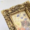 Desktop Picture Frame, Photo Frame Retro Antique Ornate Photo Frame, Resin Picture Frame Ornament for Bedroom Office Desktop Decoration Gift.