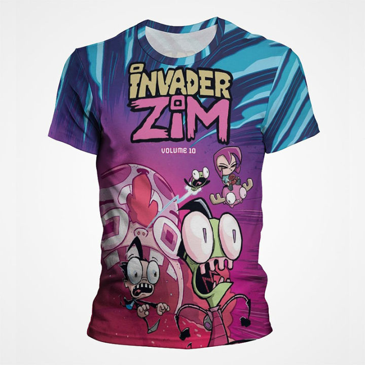 Invader%20Zim%20Funny%20T%20Shirts%203D%20Pattern%20Print%20Anime%20Casual%20bBoy%20Girl%20T-shirt%20Summer%20Fashion%20Cool%20Short-sleeved%20Tops%20Clothing%20-%20Image%203