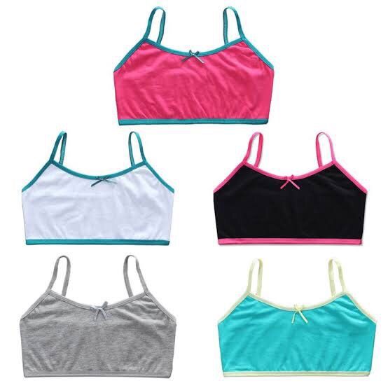 5 pcs/lot Girls' Bras for ages 8-16, Cotton Teen Underwear, Summer Children's Vest, Semis