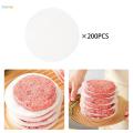 200 Pieces Hamburger Portable air Fryer Paper Burger Seperator Paper 13cm for Burger Press Storing Freezing Cake Oven.