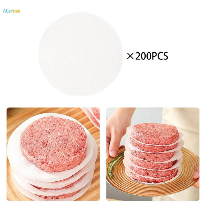 200 Pieces Hamburger Portable air Fryer Paper Burger Seperator Paper 13cm for Burger Press Storing Freezing Cake Oven